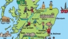 Illustrated map of Scotland for Geography text book