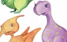 Dinosaur characters for a range of personalised baby products.