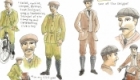 charcter design of late Victorian cyclists for graphic novel