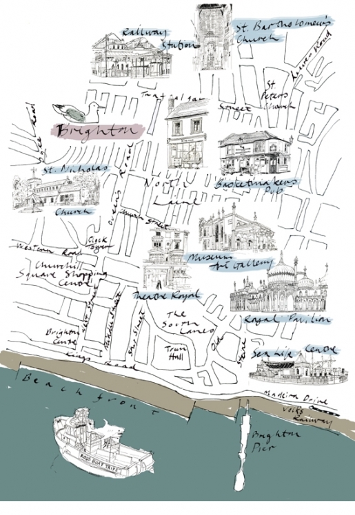 Pictorial map of Brighton