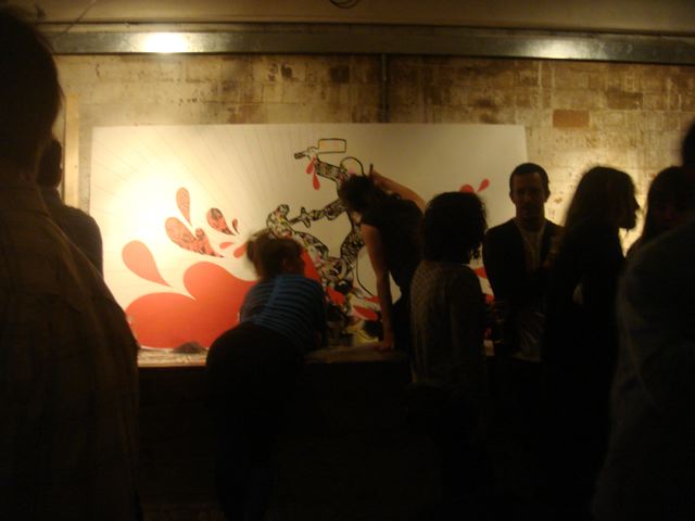 Live artist wall drawing at Glug