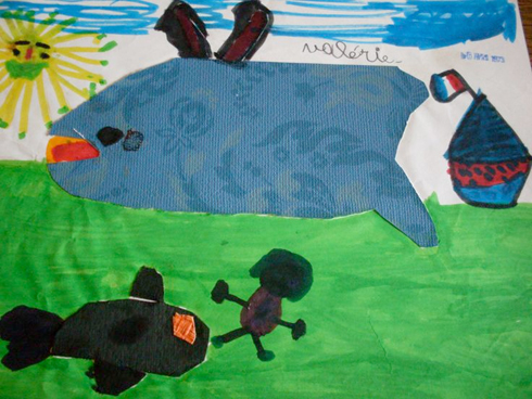 Childhood collage by Valerie Guiot, age 6